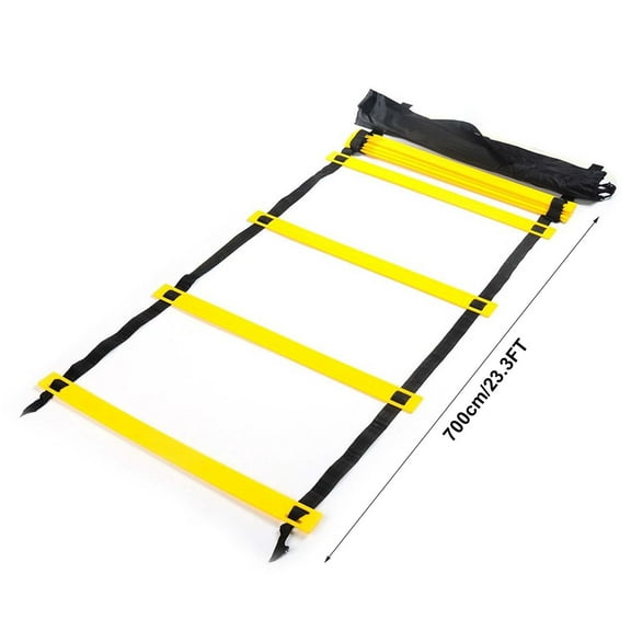 Rkxzt Soft Ladder 7 Meter 13 Step Football Training Ladder with Carry Bag Yellow Nylon Speed Agility Drill Outdoor & Sport