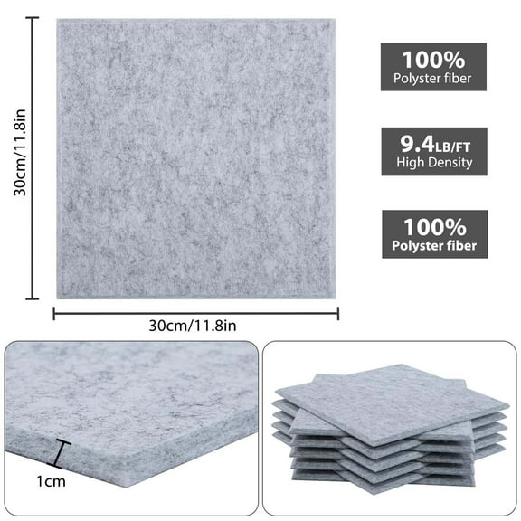 Rkxzt Sound Insulation Board,Self-Adhesive Sound Insulation Board 30x30cm High-Density Acoustic Panel for Home Office Recording Studio,Wall