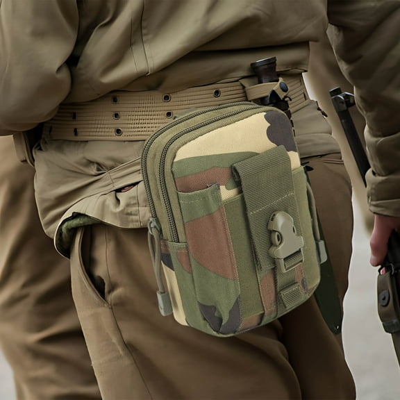 Rkxzt Sports Belt Waist Bag Tactical Waist Pouch MOLLE Compatible 6.3 x 4.7 x 2 inch Outdoor Sports Belt Bag Phone Holder Home Storage|Oxford Cloth,D