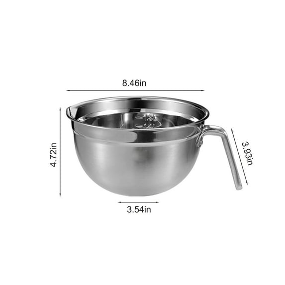 Rkxzt Stainless Steel Basin Stainless Steel Mixing Bowls Set with Handle 3-Piece Multi-Functional Kitchen Basin Silver 26cm 21.5cm 24cm Sizes Kitchen