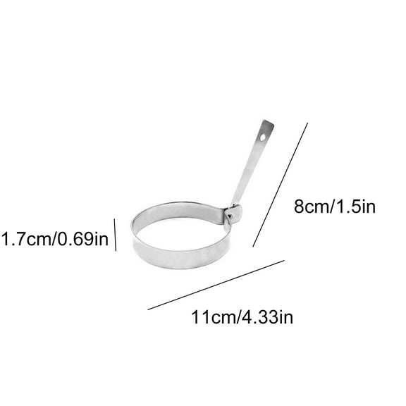 Rkxzt Stainless Steel Egg Ring Stainless Steel Omelette Ring Round Metal Egg Mold 4.33x3.15"Kitchen Baking Tool Kitchen Dining