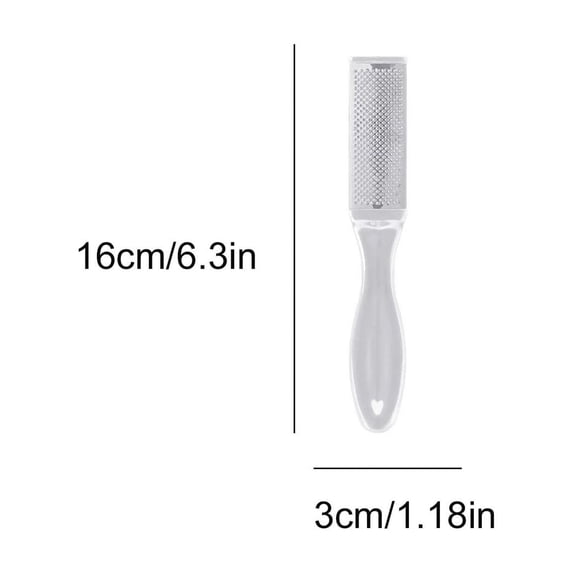 Rkxzt Stainless Steel Foot Scrubber,Stainless Steel Foot File Callus Remover Pedicure Tool with Ergonomic Handle 6.3 Inch,Power Rotary|Stainless Steel,White