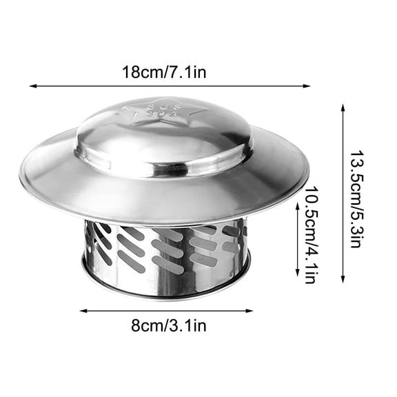 Rkxzt Stainless Steel Rain Cap 304 Stainless Steel Round Chimney Rain Cover Metal Exhaust Pipe Roof Vent Cap Windproof Insertion Design