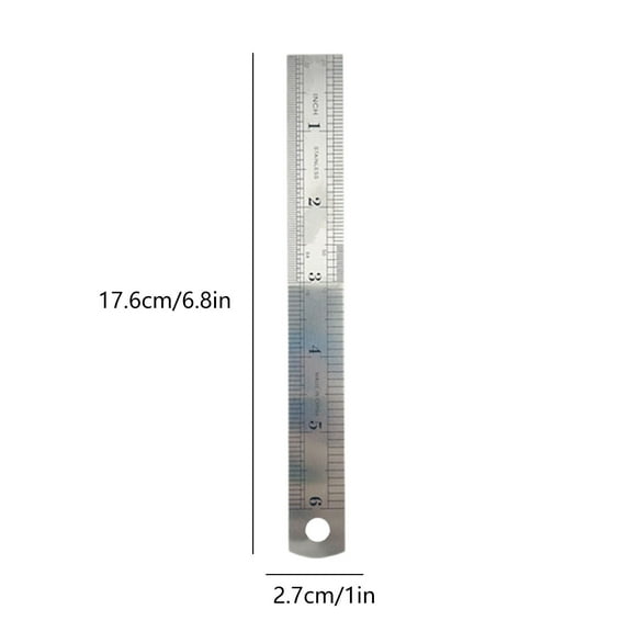 Rkxzt Stainless Steel Ruler,Stainless Steel Ruler 12 Inch Double Sided Inch and Centimeter Scale Metal Straight Edge for Drawing Office Engineering,Storage