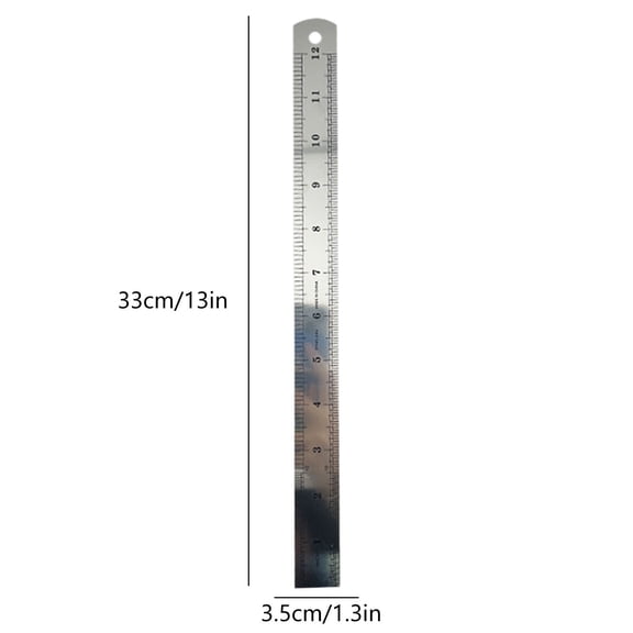 Rkxzt Stainless Steel Ruler,Stainless Steel Ruler 12 Inch Double Sided Inch and Centimeter Scale Metal Straight Edge for Drawing Office Engineering,Storage