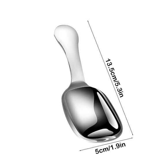 Rkxzt Stainless Steel Spoon,Stainless Steel Teaspoon Coffee Powder Measuring Spoon Short Handle Ice Cream Digging Spoon 1 Piece,Kitchen Utensils