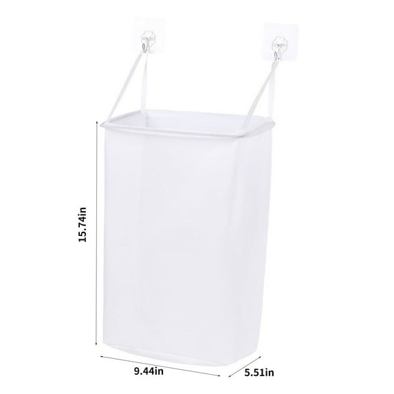 Rkxzt Storage Bag Mesh Laundry Basket Folding Wall Mounted Dirty Clothes Storage Bag White 9.44x5.51x15.74in Storage Organization