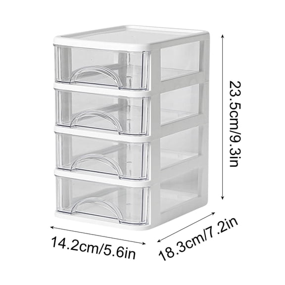 Rkxzt Storage Box Transparent Plastic Desktop Storage Box Drawer Organizer for Stationery Cosmetics 2-Pack 14.2x18.3x12CM Home Storage|Plastic