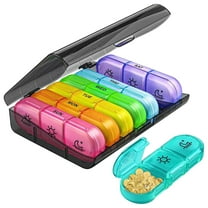 Rkxzt Storage Box Weekly Pill Organizer 7 Day 3 Times a Day 21 Compartments Sealed Portable Medicine Box Home Garden