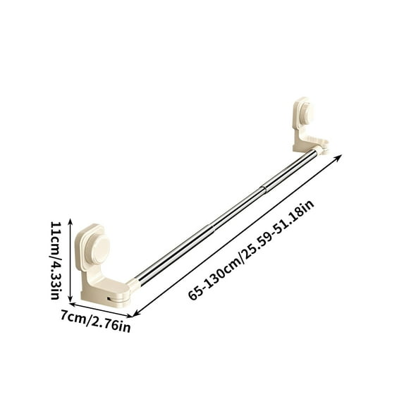 Rkxzt Storage Rod Strong Suction Cup Towel Rack Wall Mounted No Drill Bathroom Shelf Organizer Bar Tools/Office|Plastic,Color