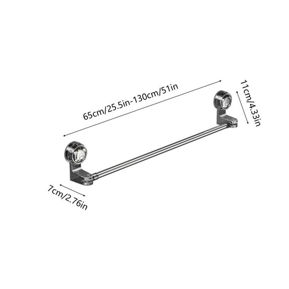 Rkxzt Suction Cup Storage Rod Retractable Suction Cup Towel Bar Rotating Corner Rack Expandable Hole-Free Bathroom Storage Organizer Home Storage|Stainless