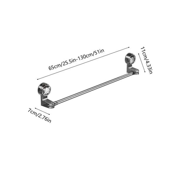 Rkxzt Suction Cup Storage Rod Retractable Suction Cup Towel Bar Rotating Corner Rack Expandable Hole-Free Bathroom Storage Organizer Home Storage|Stainless