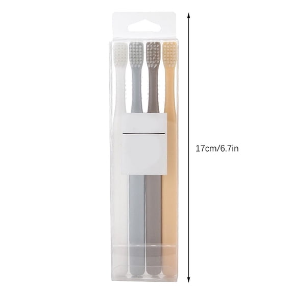Rkxzt Toothbrush 4PC Soft Bristle Toothbrush for Adults Small Head Family Soft Bristles Gentle Cleaning Oral Care Household Cleaning|Plastic,Multicolor
