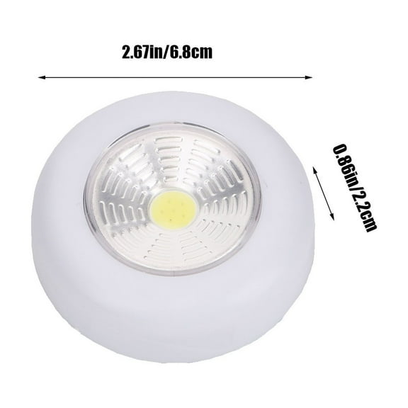 Rkxzt Touch Light Wireless LED Disc Light Under Cabinet Lighting 60 Brightness Battery Operated Round Light Stick On Kitchen Closet White 6.8x2cm Lighting