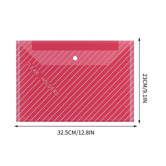 Rkxzt Transparent Information Bag,Thickened A4 Transparent Document Bag Waterproof Plastic Archive Folder with Snap Fastener 325x230mm,Office