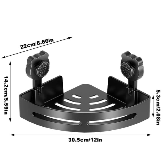 Rkxzt Tripod Suction Cup Corner Shelf No Drill Bathroom Shower Storage Organizer Tripod Design Rust-Proof Home Decor|Plastic
