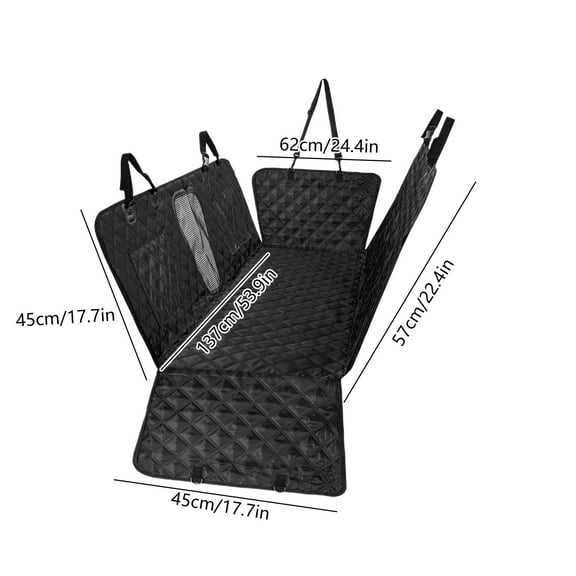 Rkxzt Twill Cars Pets Mats,Waterproof Pet Car Seat Cover Hammock with Side Flaps 137x62x57cm Twill Material for Dogs,Other|Twill,Black