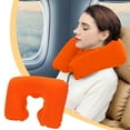 thumbnail image 1 of Rkxzt U-Shaped Inflatable Travel Neck Pillow Flocked Fabric Air Pillow,Compact for Airplanes Travel Light Inflatable Neck Pillow Support Head Neck/lumbar for Traveling,Home, 1 of 6