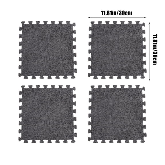 Rkxzt Velvet Floor Mats,Plush Splicing Carpet Squares Foam Pad 30x30cm Thickened Floor Mat Bedside Rug 4-Piece Set,Air Mattresses Accessories