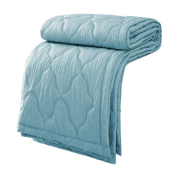 Rkxzt Washed Cotton Summer Quilt Summer Air Conditioning Quilt Cool Feeling Ice Silk Washable Lightweight Blanket 100x150cm Bedding|Cotton,2%Spandex,Blue