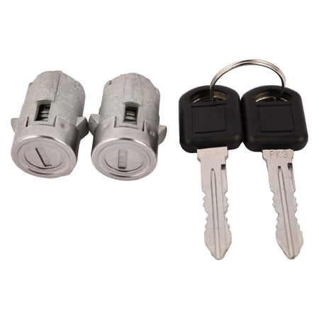 Rlfearl Left & Right Door Lock Cylinder Pair With Clip for Chevy Silverado Tahoe 2001 2002 2003 2004 2005 2006