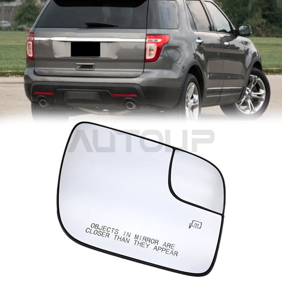 Rlfearl Right Passenger Side Heated Rear View Mirror Glass for Ford Explorer 2011 2012 2013 2014 2015 2016 2017 2018 2019
