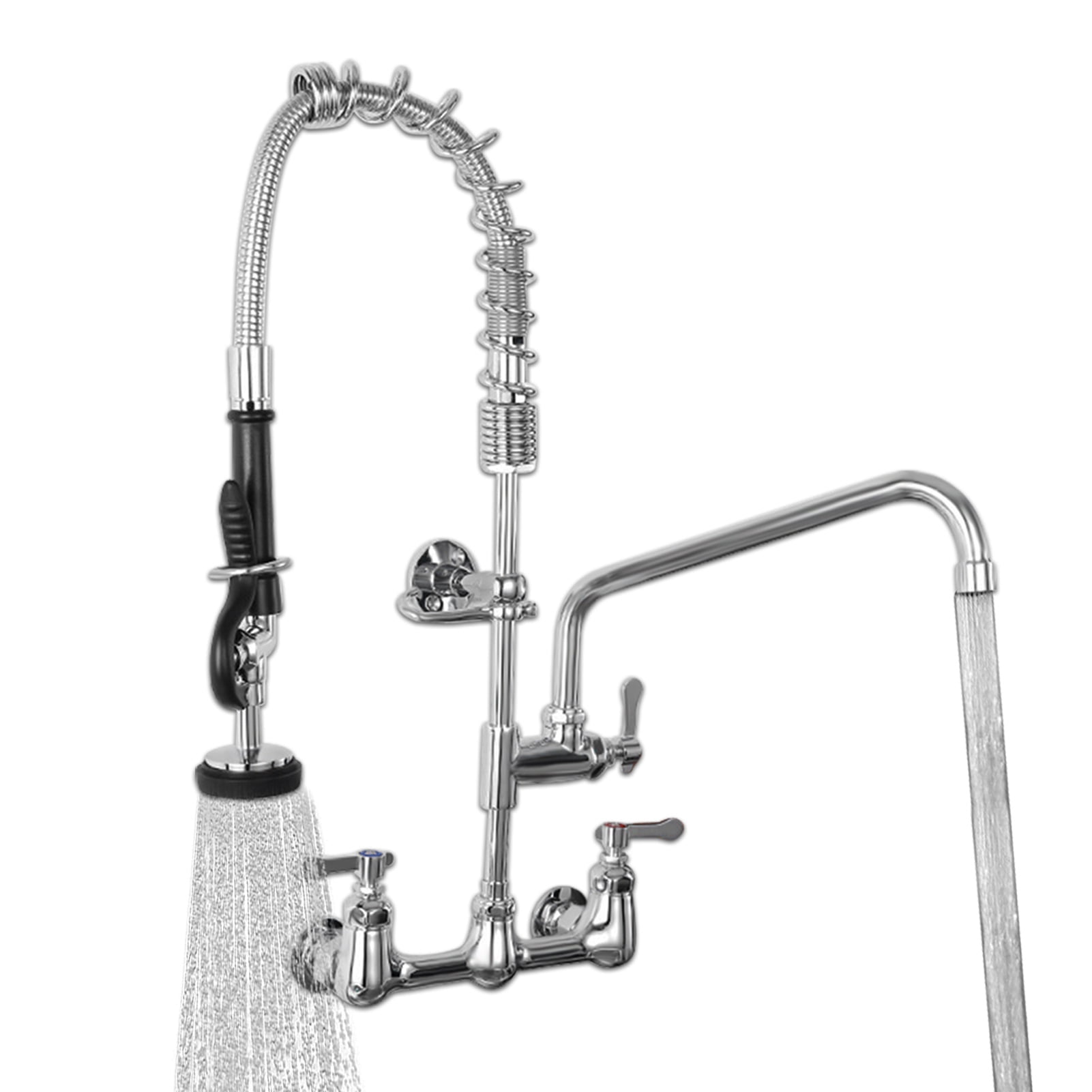 Rlietter Commercial Kitchen Faucet with PreRinse Sprayer,8inch