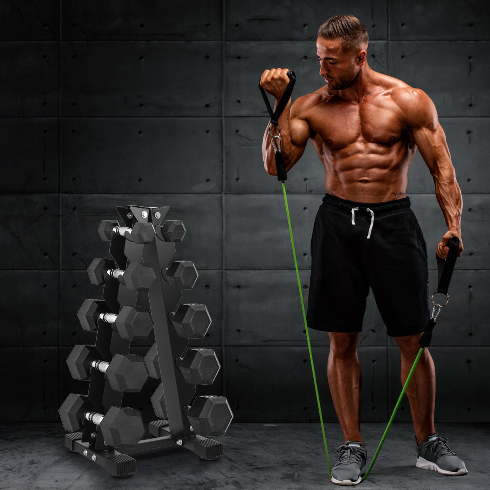 Rlietter Dumbbell Rack Only, Weight Tree Storage Rack, 5-Tiers Weight ...