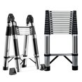 thumbnail image 1 of Rlietter Telescoping Extension Ladder, Stainless Steel Folding Telescopic Ladder with Locking Mechanism, Multi-Purpose Collapsible Ladder for Home or RV Outdoor Work, Heavy Duty 330 lbs Load, 1 of 8