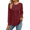 Rlmidhb 2025 Long Shirts for Women Red Fall Loose Long Sleeve
