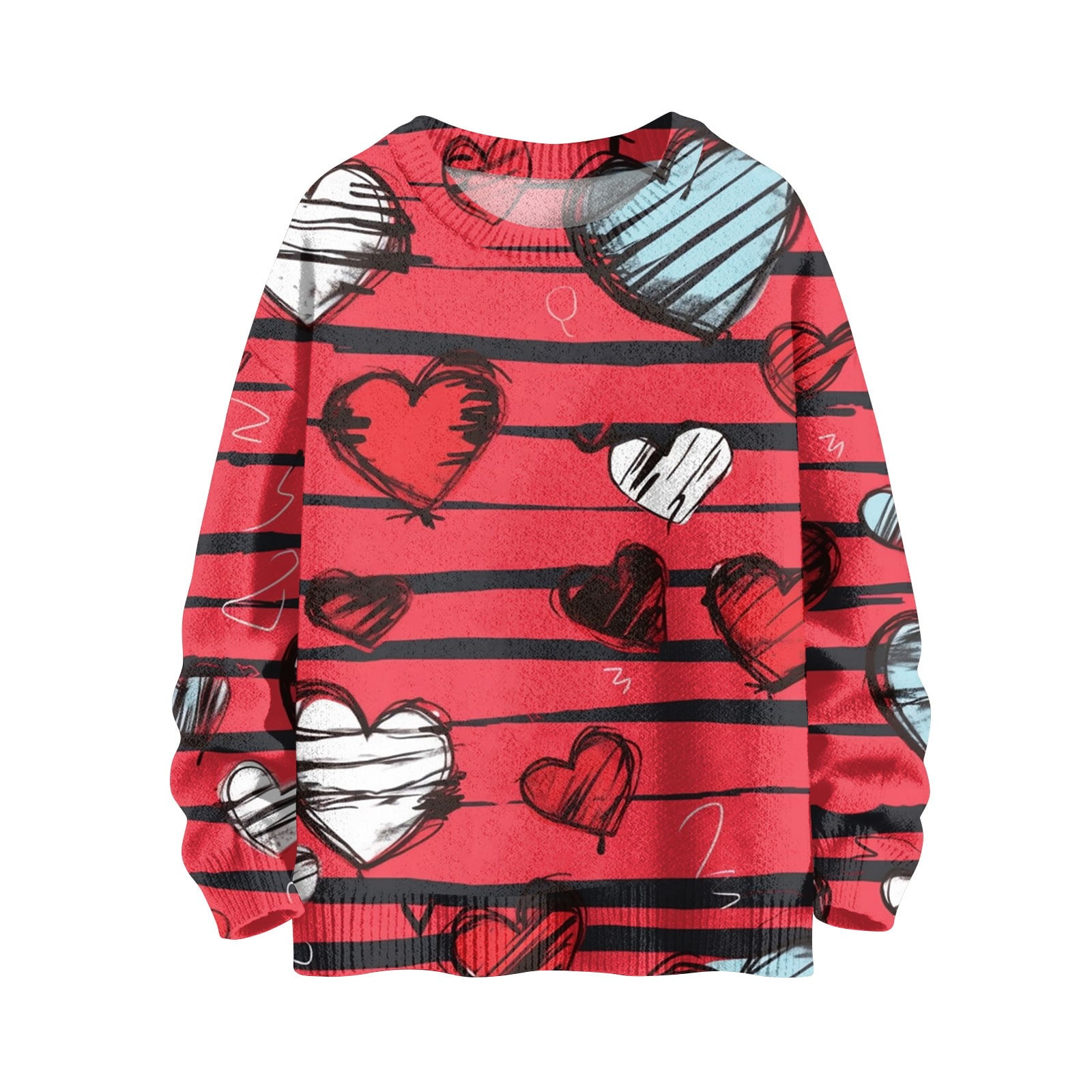 Rlmidhb 2025 Valentine's Day Sweatshirts for Women Fall Love Heart Knit