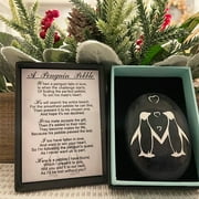 Rlmidhb Black Penguin Embrace the Positive Love Token | Boxed Gift Set| Penguin Pebbl-e, Penguin Stone Are The Perfect Gift For The One You Love,with A Big Message Of Love Happiness And Positivity