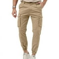 Rlmidhb Cargo Pants for Men 2025 Beige Cinch Bottom Baggy Pants