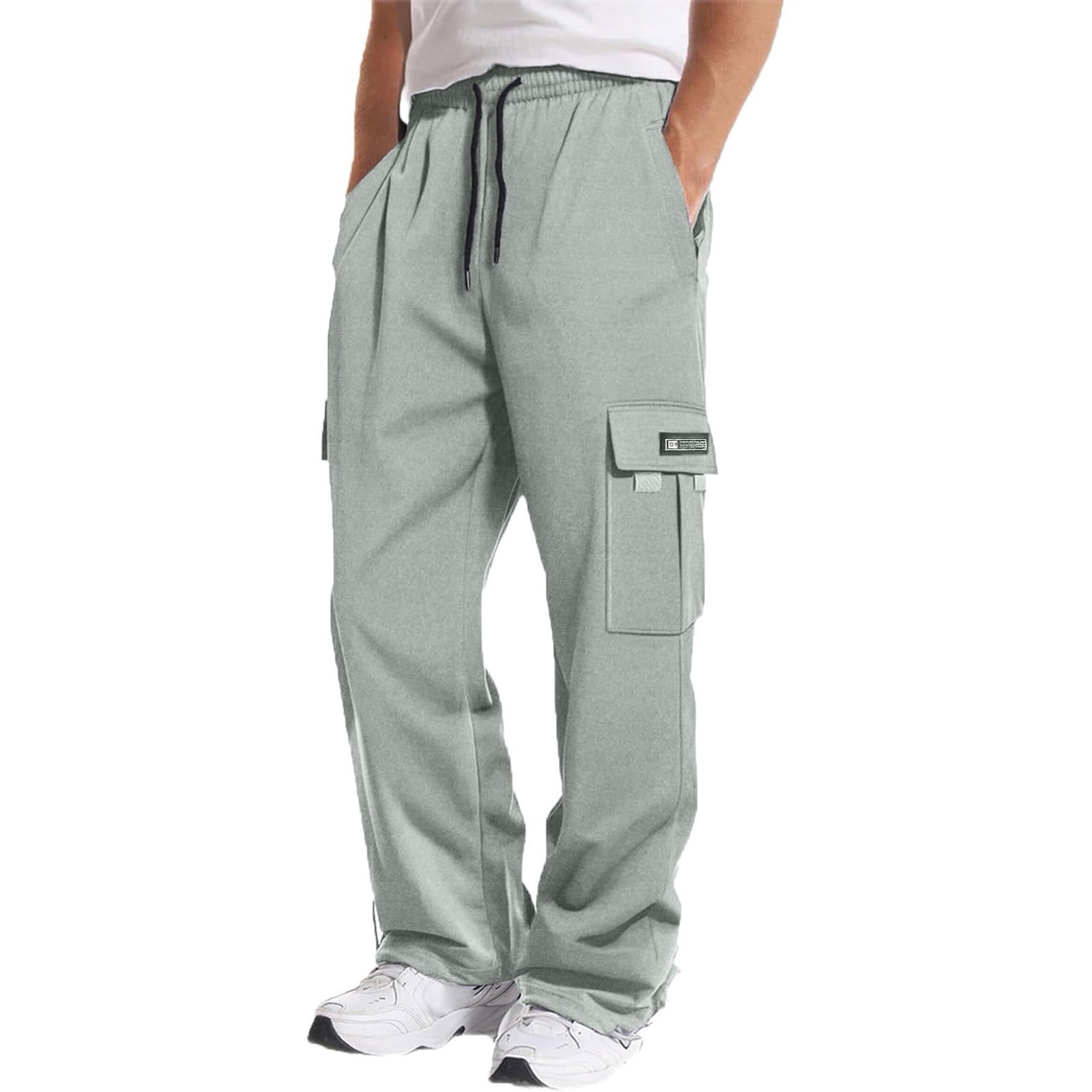 Rlmidhb Gray Cargo Pants for Men 2025 Cinch Bottom Baggy Pants