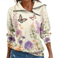 Rlmidhb Long Beige Quarter Zip Pullover for Women Fall Winter 2025