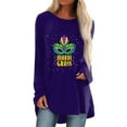 Rlmidhb Mardi Gras 2025 Shirts for Women Blue Glitter Print Cotton