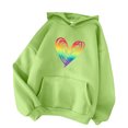 Rlmidhb Oversized Valentine's Day Hoodies for Women Green Hooded Fleece