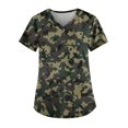 thumbnail image 1 of Rlmidhb Scrub Tops for Women 2025 Green Camo Nurse Uniform V Neck Nurse Scrubs with Pockets, 1 of 4