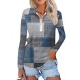 Rlmidhb Spring Fall Blue Quarter Zip Pullover for Women Long 2025 Color