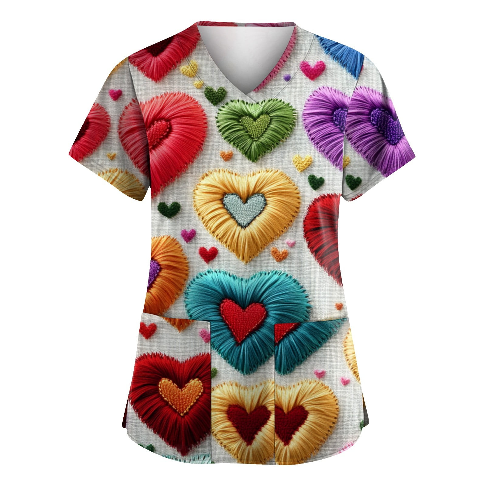 Rlmidhb Valentine's Day 2025 Scrub Tops for Women Cotton Linen Yellow