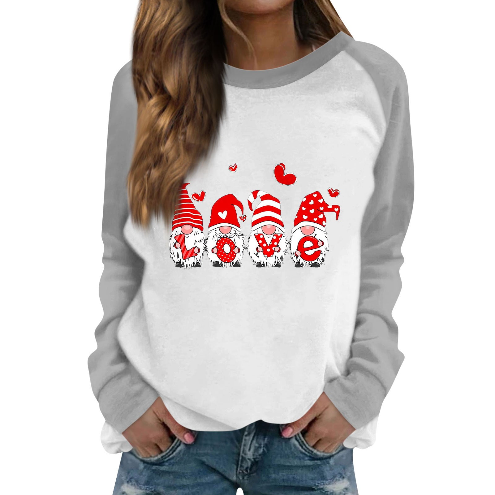 Rlmidhb Valentine's Day 2025 Sweatshirts for Women Love Heart Raglan
