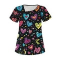 Rlmidhb Women Nurse Uniform Valentine's Day Love Heart 2025 Scrub Tops