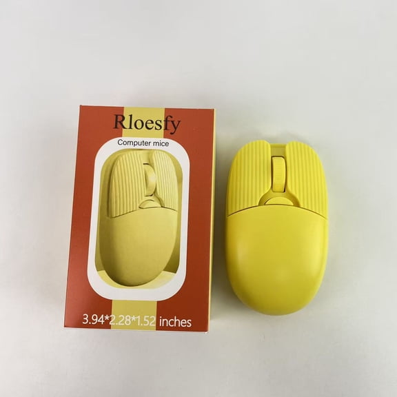 Rloesfy Computer mice,Wireless Mouse Cute Silent Computer Mice with USB Receiver,2.4Ghz Optical Cordless Mini Travel Home Office Mouse for Laptop,Notebook,PC,Computer (Yellow)