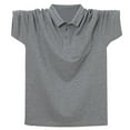 thumbnail image 1 of Rloper-Lop Cotton Linen T-Shirts Mens Lapel Short Sleeve Tops Button Down Solid Coloe Tees Business Shirts with Pocket, 1 of 8