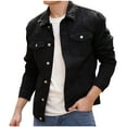thumbnail image 1 of Rloper-Lop Jean Jacket For Men Classic Trucker Style Slim Fit Casual Outerwear Lapel Button Down Cowboy Cut Denim Jackets with Pockets XL, 1 of 9
