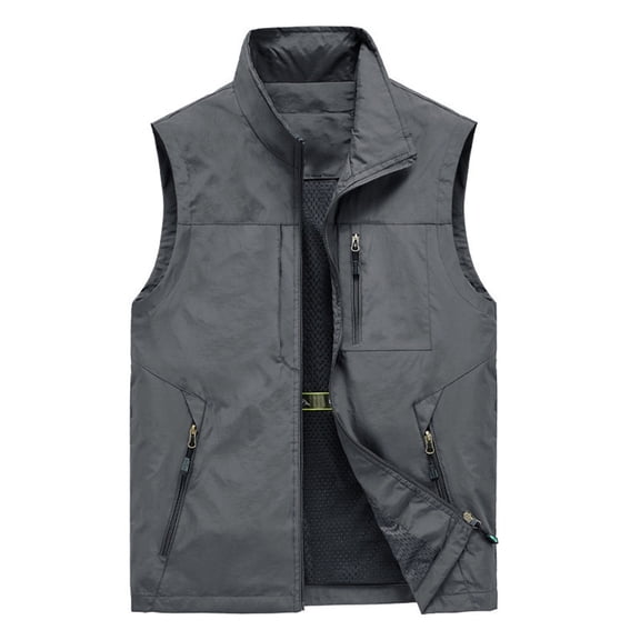 Rloper-Lop Lightweight Safari Vests for Men Travel Outdoor Work Sleeveless Jackets Cargo Shooting Clothing with Pockets