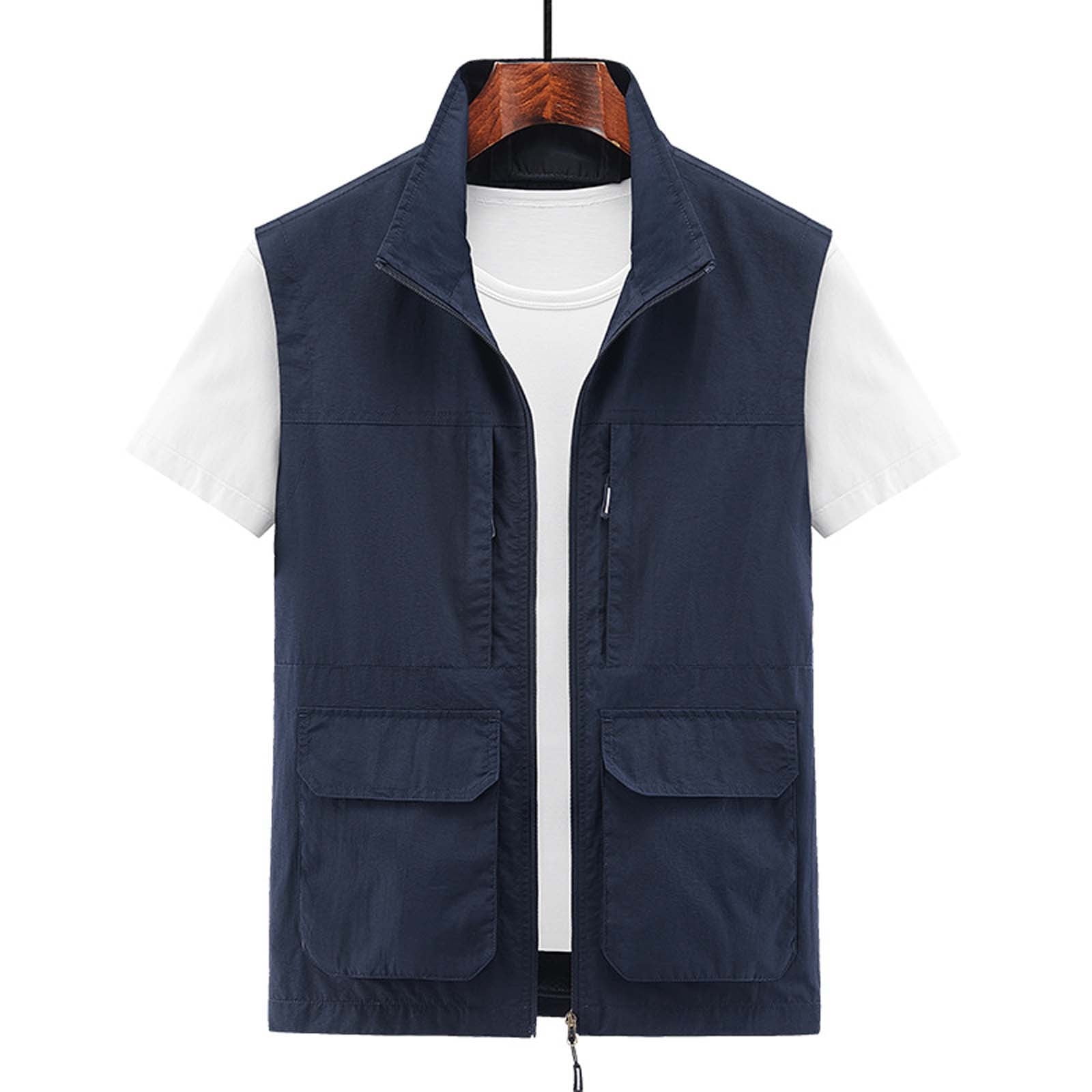 RloperLop Lightweight Vests for Men Outdoor Leisure Waistcoats with