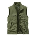thumbnail image 1 of Rloper-Lop Men Solid Work Waistcoats Casual Sleeveless Vest Jackets Lightweight Safari Travel Hunting Waistcoat With Multi-Pockets, 1 of 2