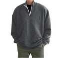 thumbnail image 1 of Rloper-Lop Men's 1/4 Zip Pullover Shirts Long Sleeve Quarter Zip Tops Lightweight Athletic Loose Golf Tees Running Workout Sweatshirts Dark Gray 3XL, 1 of 5