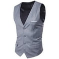 thumbnail image 1 of Rloper-Lop Men's Business Suit Vests Formal Slim Fit Solid Color Waistcoats V Neck Tuxedo Vests with Pockets for Prom Wedding Party, 1 of 8